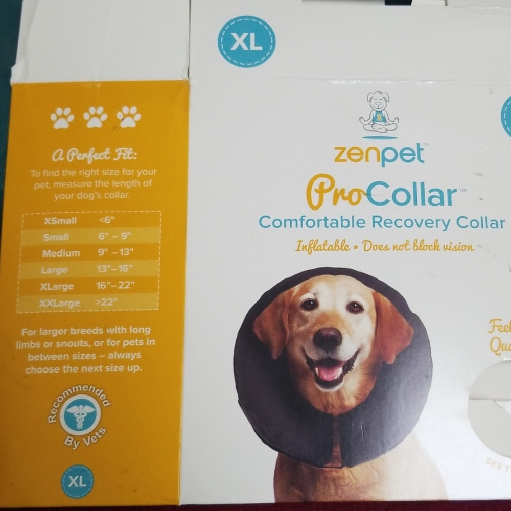 Inflatable dog collar for recovery, XL
